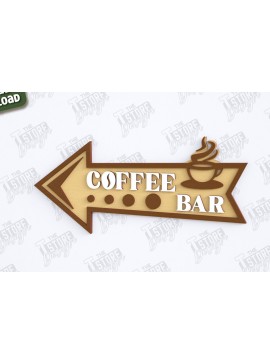 Intra απο ξύλο plywood  Χρώμα wenge 3mm-4mm πάχος - Coffee Bar Sign | Καφενείο Δίασταση 30x20 cm INTRAFABR-57986116