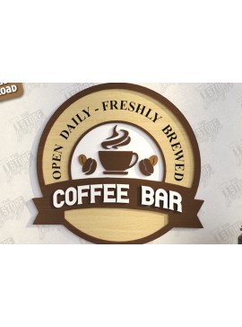 Intra απο ξύλο plywood  Χρώμα wenge 3mm-4mm πάχος - Coffee Bar Sign | Καφενείο Δίασταση 30x20 cm INTRAFABR-93419143