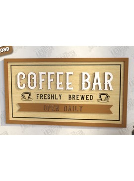 Intra απο ξύλο plywood  Χρώμα wenge 3mm-4mm πάχος - Coffee Bar Sign | Καφενείο Δίασταση 30x20 cm INTRAFABR-32746441