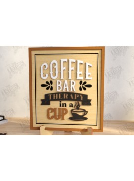 Intra απο ξύλο plywood  Χρώμα wenge 3mm-4mm πάχος - Coffee Bar Sign | Καφενείο Δίασταση 30x20 cm INTRAFABR-34219854