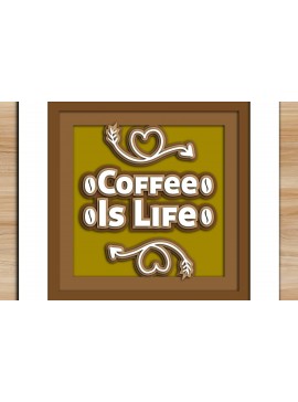 Σετ των 2 Intra απο ξύλο plywood  Χρώμα wenge 3mm-4mm πάχος - Coffee Bar Welcome Decor Δίασταση 20x20 cm INTRAFABR-25574172