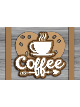 Σετ των 2 Intra απο ξύλο plywood  Χρώμα wenge 3mm-4mm πάχος - Coffee Bar Welcome Decor Δίασταση 20x20 cm INTRAFABR-119606687