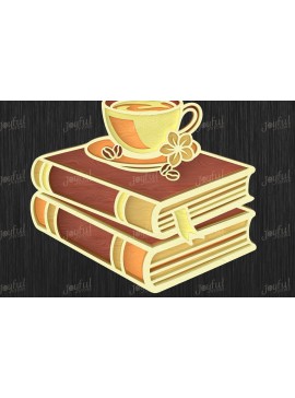 Intra απο ξύλο plywood  Χρώμα wenge 3mm-4mm πάχος - Coffee & Books Layered Design Δίασταση 30x20 cm INTRAFABR-4076697