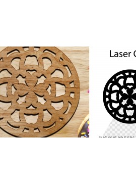 Intra απο ξύλο plywood  Χρώμα wenge 3mm-4mm πάχος - Coaster Coaster . Στρογγυλό σουβέρ Δίασταση 30x20 cm INTRAFABR-4076666