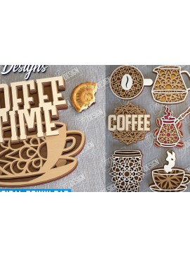 Intra απο ξύλο plywood  Χρώμα wenge 3mm-4mm πάχος - Δέσμη κοπής με λέιζερ καφέ Mandala | CNC Δίασταση 30x30 cm INTRAFABR-90585417