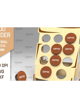 Intra απο ξύλο plywood  Χρώμα wenge 3mm-4mm πάχος - λέιζερ θήκης για δοχεία καφέ Δίασταση 30x20 cm INTRAFABR-116462965