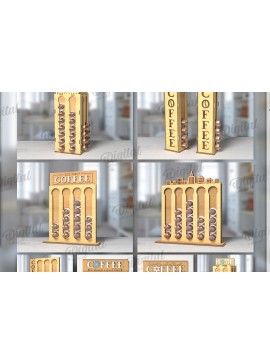 Intra απο ξύλο plywood  Χρώμα wenge 3mm-4mm πάχος - Coffee Pod Holders Bundle Δίασταση 30x20 cm INTRAFABR-30895828