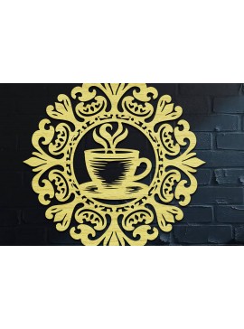 Intra απο ξύλο plywood  Χρώμα wenge 3mm-4mm πάχος - Coffee Shop Coffee Sign Δίασταση 30x20 cm INTRAFABR-116522702