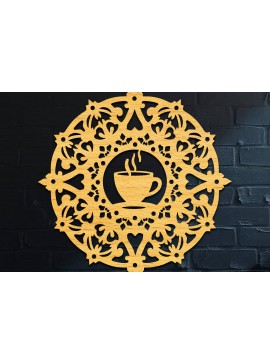 Intra απο ξύλο plywood  Χρώμα wenge 3mm-4mm πάχος - Coffee Shop Coffee Sign Δίασταση 30x20 cm INTRAFABR-116522583