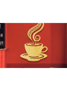 Intra απο ξύλο plywood  Χρώμα wenge 3mm-4mm πάχος - Coffee Shop Coffee Sign Δίασταση 30x20 cm INTRAFABR-114758055