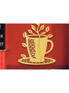 Intra απο ξύλο plywood  Χρώμα wenge 3mm-4mm πάχος - Coffee Shop Coffee Sign Δίασταση 30x20 cm INTRAFABR-93411896