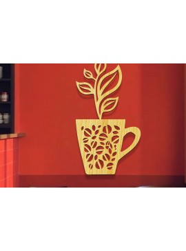 Intra απο ξύλο plywood  Χρώμα wenge 3mm-4mm πάχος - Coffee Shop Coffee Sign Δίασταση 30x20 cm INTRAFABR-56548485