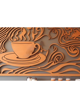 Intra απο ξύλο plywood  Χρώμα wenge 3mm-4mm πάχος - Διακόσμηση Coffee Shop Δίασταση 30x20 cm INTRAFABR-28082007