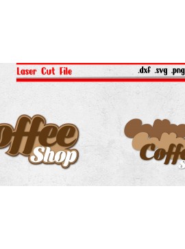 Intra απο ξύλο plywood  Χρώμα wenge 3mm-4mm πάχος - Επιγραφή Coffee Shop - με λέιζερ Δίασταση 30x20 cm INTRAFABR-27964064