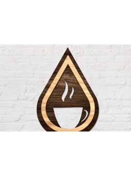 Intra απο ξύλο plywood  Χρώμα wenge 3mm-4mm πάχος - Coffee Sign Decor LaserCut Δίασταση 30x20 cm INTRAFABR-25982987