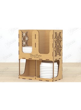 Σετ των 2 Intra απο ξύλο plywood  Χρώμα wenge 3mm-4mm πάχος - Σχάρα για σιρόπι καφέ | Desktop Organizer Δίασταση 20x20 cm INTRAFABR-54938828