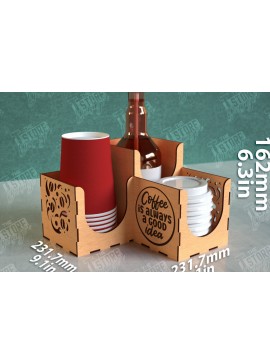 Σετ των 2 Intra απο ξύλο plywood  Χρώμα wenge 3mm-4mm πάχος - Σχάρα για σιρόπι καφέ | Desktop Organizer Δίασταση 20x20 cm INTRAFABR-52746651