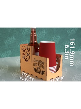 Σετ των 2 Intra απο ξύλο plywood  Χρώμα wenge 3mm-4mm πάχος - Σχάρα για σιρόπι καφέ | Desktop Organizer Δίασταση 20x20 cm INTRAFABR-52746745