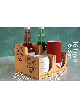 Σετ των 2 Intra απο ξύλο plywood  Χρώμα wenge 3mm-4mm πάχος - Σχάρα για σιρόπι καφέ | Desktop Organizer Δίασταση 20x20 cm INTRAFABR-52746820