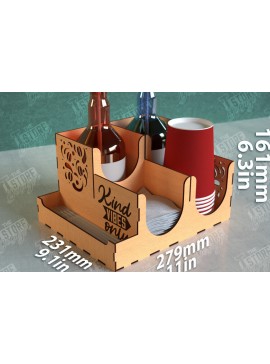 Σετ των 2 Intra απο ξύλο plywood  Χρώμα wenge 3mm-4mm πάχος - Σχάρα για σιρόπι καφέ | Desktop Organizer Δίασταση 20x20 cm INTRAFABR-52746871