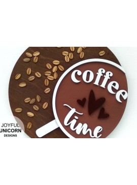 Σετ των 2 Intra απο ξύλο plywood  Χρώμα wenge 3mm-4mm πάχος - Σημάδι ώρας καφέ | κοπής με λέιζερ Δίασταση 20x20 cm INTRAFABR-57635042