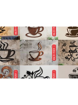 Σετ των 2 Intra απο ξύλο plywood  Χρώμα wenge 3mm-4mm πάχος - Διακόσμηση τοίχου καφέ Σχέδιο Δίασταση 4x4 cm INTRAFABR-115870485