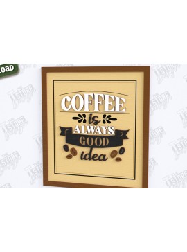 Intra απο ξύλο plywood  Χρώμα wenge 3mm-4mm πάχος - Coffee Wall Sign |Coffee House Δίασταση 30x20 cm INTRAFABR-115870771