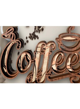 Intra απο ξύλο plywood  Χρώμα wenge 3mm-4mm πάχος - Καφέ + φλιτζάνι, 3d Mandala, 4 στρώσεις Δίασταση 30x30 cm INTRAFABR-115870774