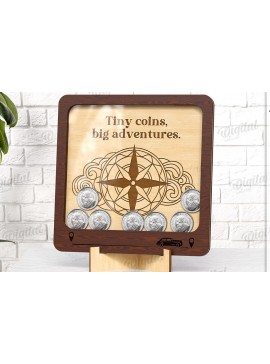 Intra απο ξύλο plywood  Χρώμα wenge 3mm-4mm πάχος - Θήκη νομισμάτων LaserCut. Ξύλινο Κουτιά Δίασταση 30x20 cm INTRAFABR-116644836