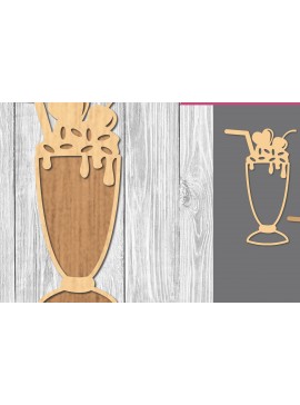 Σετ των 2 Intra απο ξύλο plywood  Χρώμα wenge 3mm-4mm πάχος - Κρύα ποτά Διακόσμηση 1 Δίασταση 20x20 cm INTRAFABR-116922079