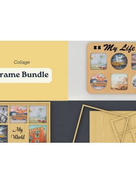 Intra απο ξύλο plywood  Χρώμα wenge 3mm-4mm πάχος - Κορνίζες κοπής με λέιζερ κολάζ, καρέ φωτογραφιών Δίασταση 30x20 cm INTRAFABR-116557577