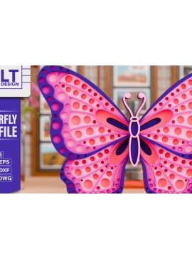 Σετ των 2 Intra απο ξύλο plywood  Χρώμα wenge 3mm-4mm πάχος - Σχεδιασμός Χειροτεχνίας Colorful Butterfly Δίασταση 4x4 cm INTRAFABR-114289395