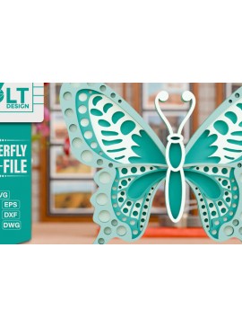 Σετ των 2 Intra απο ξύλο plywood  Χρώμα wenge 3mm-4mm πάχος - Σχεδιασμός Χειροτεχνίας Colorful Butterfly Δίασταση 4x4 cm INTRAFABR-25546977