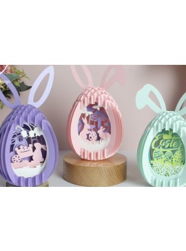 Intra απο ξύλο plywood  Χρώμα wenge 3mm-4mm πάχος - Combo 5 Easter Eggs Popup 3D Δίασταση 21x29 cm INTRAFABR-60797970