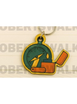 Σετ των 2 Intra απο ξύλο plywood  Χρώμα wenge 3mm-4mm πάχος - Πυξίδα & Αναπτήρας Μπρελόκ Δίασταση 4x4 cm INTRAFABR-64250456