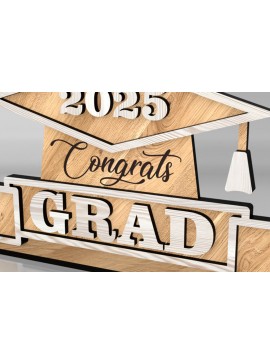 Σετ των 2 Intra απο ξύλο plywood  Χρώμα wenge 3mm-4mm πάχος - Συγχαρητήρια Grad 2025 Stand Δίασταση 6x3 cm INTRAFABR-89114320