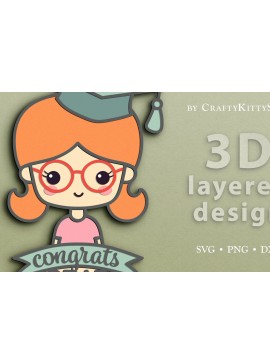 Intra απο ξύλο plywood  Χρώμα wenge 3mm-4mm πάχος - Συγχαρητήρια Grad 3D Layered Cut File Δίασταση 30x20 cm INTRAFABR-89114340