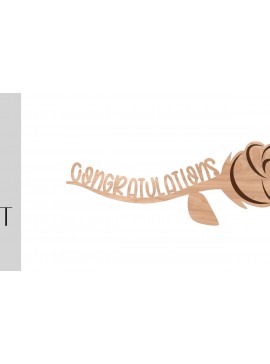 Σετ των 2 Intra απο ξύλο plywood  Χρώμα wenge 3mm-4mm πάχος - Συγχαρητήρια Rose File Δίασταση 20x20 cm INTRAFABR-30064973