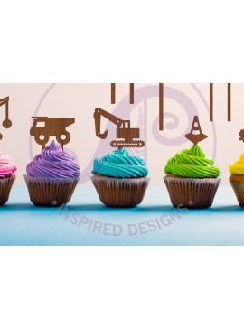 Intra απο ξύλο plywood  Χρώμα wenge 3mm-4mm πάχος - Κατασκευές Cupcake Toppers, 8 Σχέδια Δίασταση 30x20 cm INTRAFABR-69822686