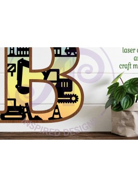 Intra απο ξύλο plywood  Χρώμα wenge 3mm-4mm πάχος - Κατασκευή Large B Wall Letter 3 Layer Δίασταση 30x20 cm INTRAFABR-120133455