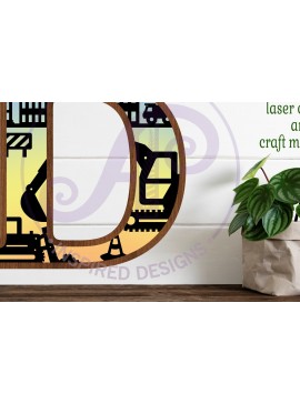 Intra απο ξύλο plywood  Χρώμα wenge 3mm-4mm πάχος - Κατασκευή Large D Wall Letter 3 Layer Δίασταση 30x20 cm INTRAFABR-67730252