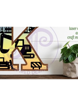 Intra απο ξύλο plywood  Χρώμα wenge 3mm-4mm πάχος - Κατασκευή Large K Wall Letter 3 Layer Δίασταση 30x20 cm INTRAFABR-70128971