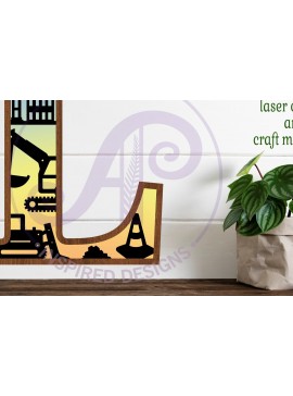 Intra απο ξύλο plywood  Χρώμα wenge 3mm-4mm πάχος - Κατασκευή Large L Wall Letter 3 Layer Δίασταση 30x20 cm INTRAFABR-70055168
