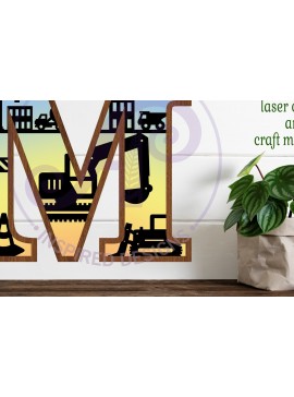 Intra απο ξύλο plywood  Χρώμα wenge 3mm-4mm πάχος - Κατασκευή Large M Wall Letter 3 Layer Δίασταση 30x20 cm INTRAFABR-113595701
