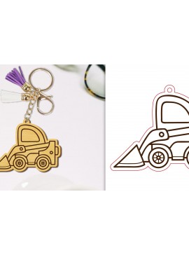 Σετ των 2 Intra απο ξύλο plywood  Χρώμα wenge 3mm-4mm πάχος - Μπρελόκ οχημάτων κατασκευής Lasercut Δίασταση 4x4 cm INTRAFABR-40952749