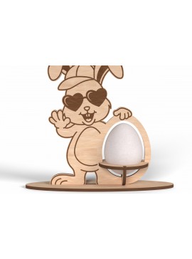 Σετ των 2 Intra απο ξύλο plywood  Χρώμα wenge 3mm-4mm πάχος - Cool Bunny Πασχαλινή Αυγοθήκη Δίασταση 6x6 cm INTRAFABR-111384383