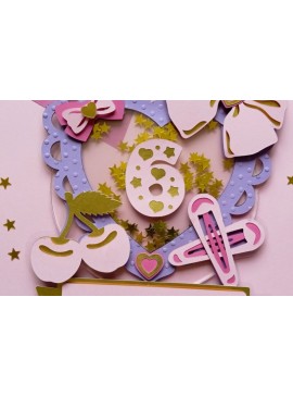 Σετ των 2 Intra απο ξύλο plywood  Χρώμα wenge 3mm-4mm πάχος - Τοπέρ για τούρτα γενεθλίων Coquette Δίασταση 20x20 cm INTRAFABR-101125410