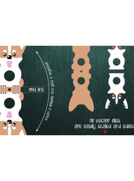 Intra απο ξύλο plywood  Χρώμα wenge 3mm-4mm πάχος - Πρότυπο θήκης Lollipop Corgi Dog Δίασταση 30x20 cm INTRAFABR-102980749