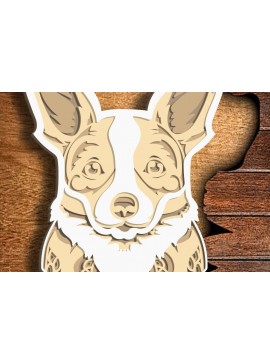 Intra απο ξύλο plywood  Χρώμα wenge 3mm-4mm πάχος - Corgi , Gifts Dog Silhouette Δίασταση 30x20 cm INTRAFABR-103926680