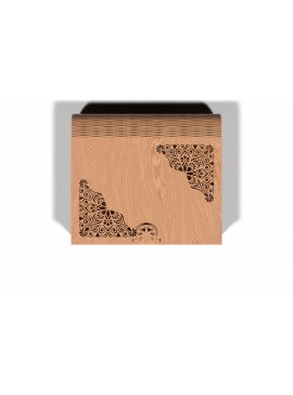 Intra απο ξύλο plywood  Χρώμα wenge 3mm-4mm πάχος - Γωνιακό μοτίβο κοπής με λέιζερ Ξύλινο κουτί Δίασταση 30x30 cm INTRAFABR-104923595